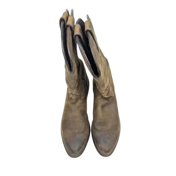 Durango Women's Shoes Tan 11" Slouch Boots Leather Cowgirl RD542 Size 7